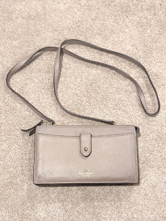 kate spade Handbags - Kate Spade New York Taupe Leather Crossbody Wallet Bag